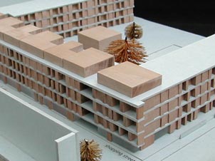 Modell einer Wohnhofbebauung